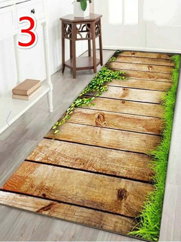 WUJIE 5 Styles 3D Printing Wood Heart Pattern Floor Rugs for Living Room Anti-Slip Kitchen Carpet Bathroom Mat Area Rug Home | Дом и сад
