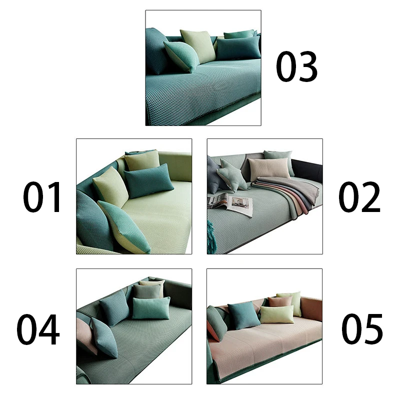 Cellular Cooling Fabirc Sofa Cover 1/2/3/4 Seater Slipcover Couch Sofacovers Upscale Covers Ice Silk Towel Wrap Covering | Дом и сад