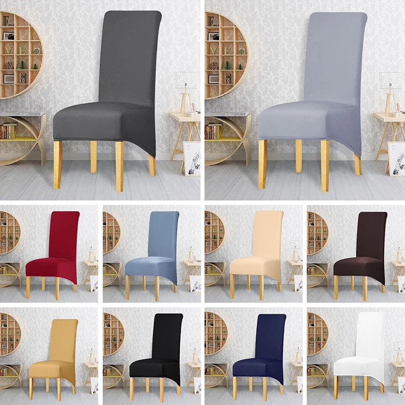 

Spandex XL Size Chair Cover Stretch Washable Long Back Chair Covers Seat Cover For Wedding Banquet Restaurant Hotel Dining Room