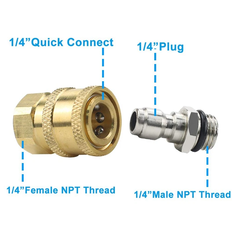 

High Pressure Washer Quick Connector+stainless Steel Ferrule With 10pcs O-rings