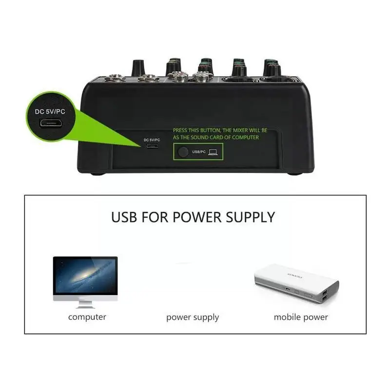 Звуковая микшерная консоль A4 Bluetooth USB Запись компьютер фантомный миксер