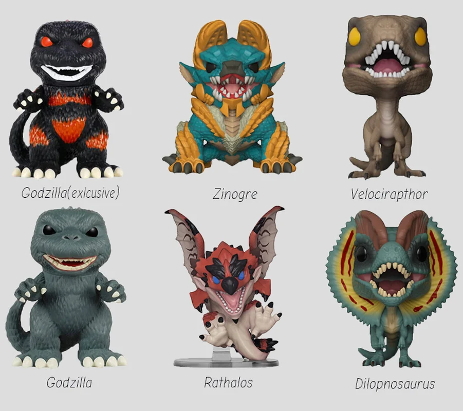 FUNKO POP GODZILLA Monster Hunter Парк Юрского периода и динозавр Велоцираптор фигурка Q Edition модель ПВХ Коллекция игрушек
