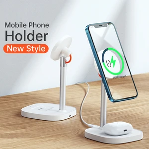 20w wireless magnetic charger stand charging dock station phone holder bluetooth headset charger for iphone 12 11 pro airpod pro free global shipping
