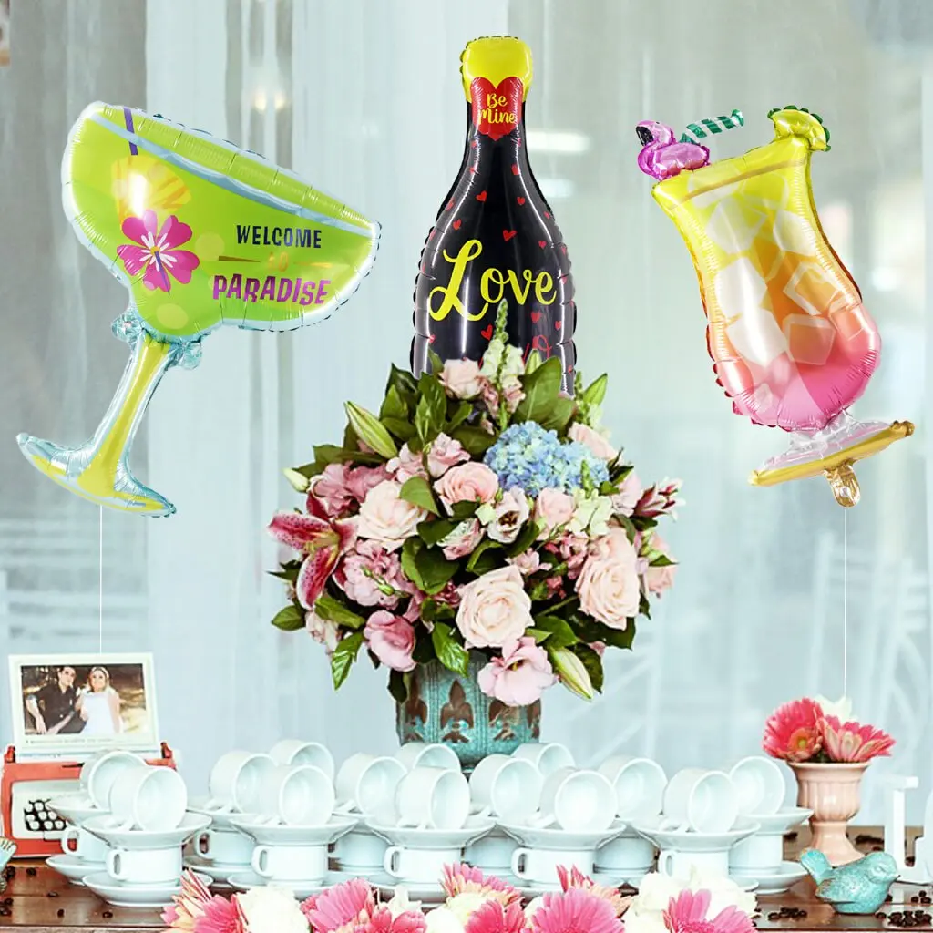 Кольцо из розового золота воздушные шары алюминиевой фольги Любовное сердце для