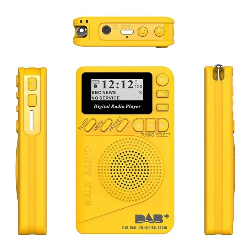 Портативный MP3 плеер Mini DAB цифровое радио FM цифровой демодулятор Built in динамик для