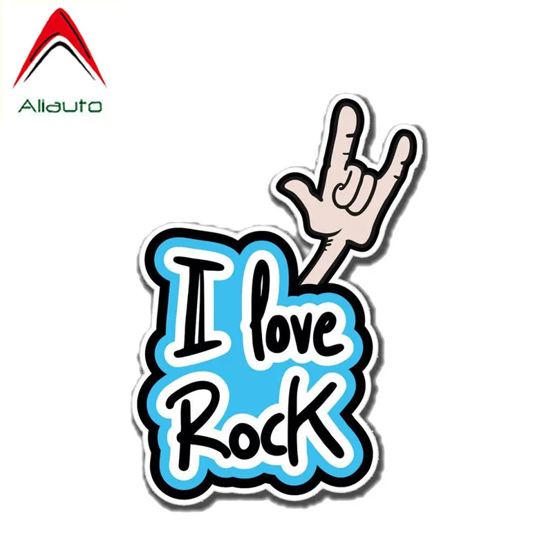 Мультипликационная Автомобильная наклейка Aliauto I Love Rock аксессуары для гитары