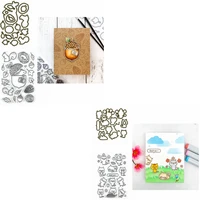 lovely squirrel with favourite food pinecones leaves emotional cat cutting dies clear stamps diy paper craft 2020 new 9