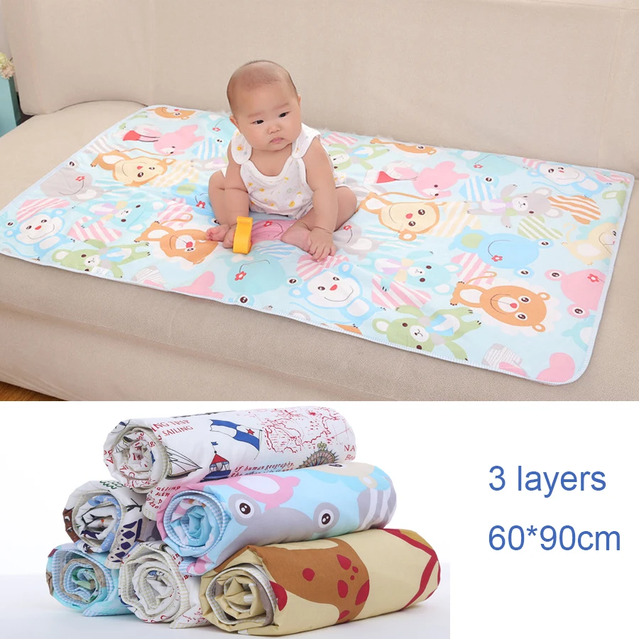 Waterproof Crib Sheet Baby Urine Changing Mat Cotton Reusable Infant Change Diaper Pad Cover Washable Newborn Bed Nappy Mattress |