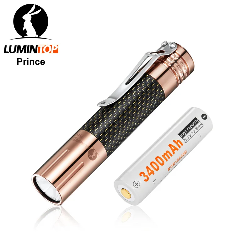 Фонарик Lumintop Prince из меди и углеродного волокна премиум класса супер яркий