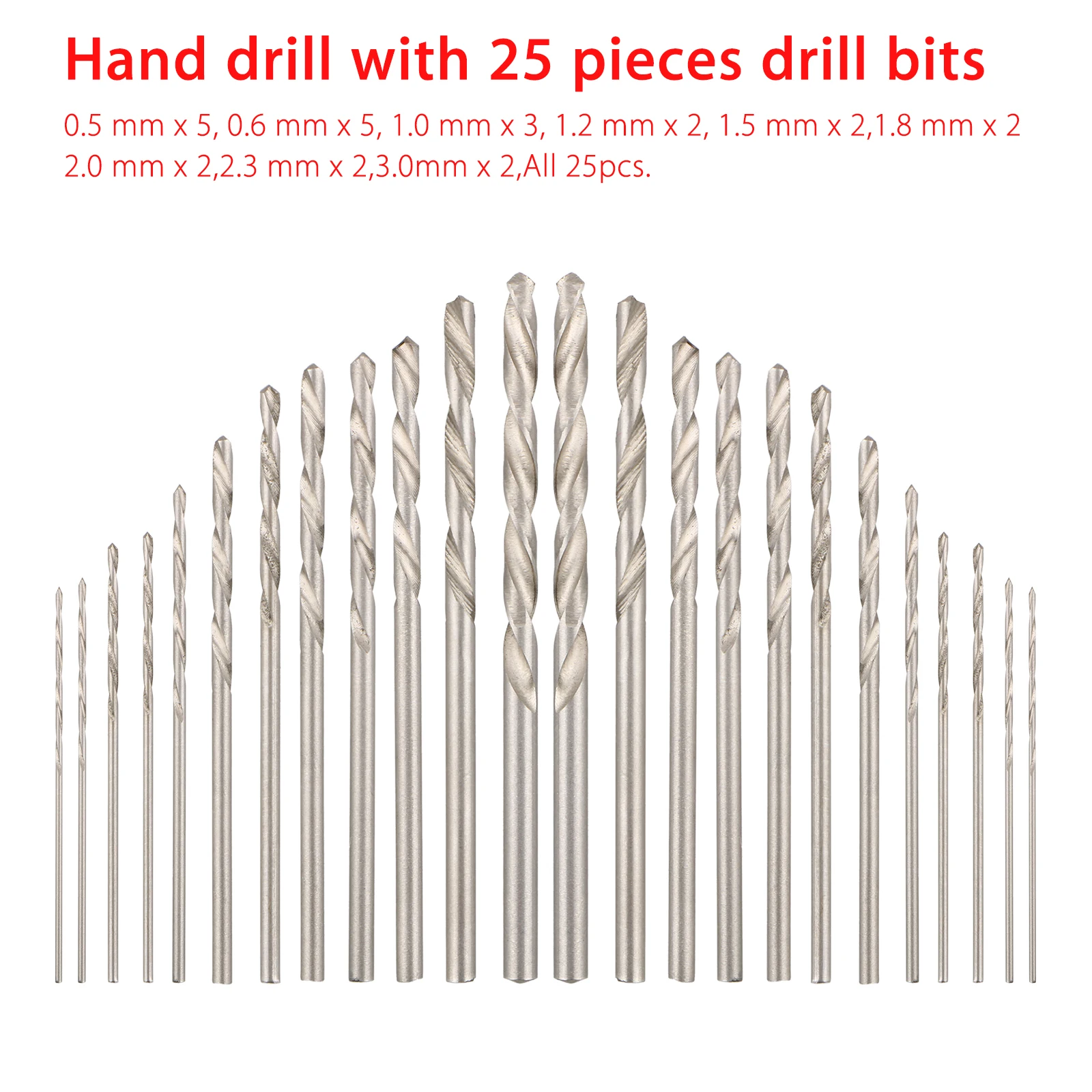 

26xDrill Bits Pen Set Electronic Precision Pin Vise Hobby Handle Miniature Model