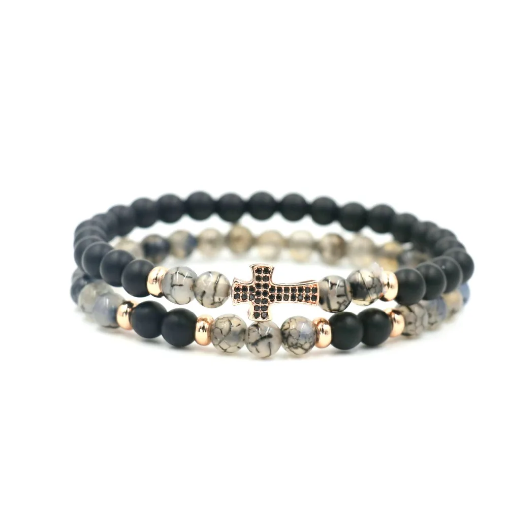 Браслеты из натурального матового камня ювелирные украшения ниток с бусинами 6