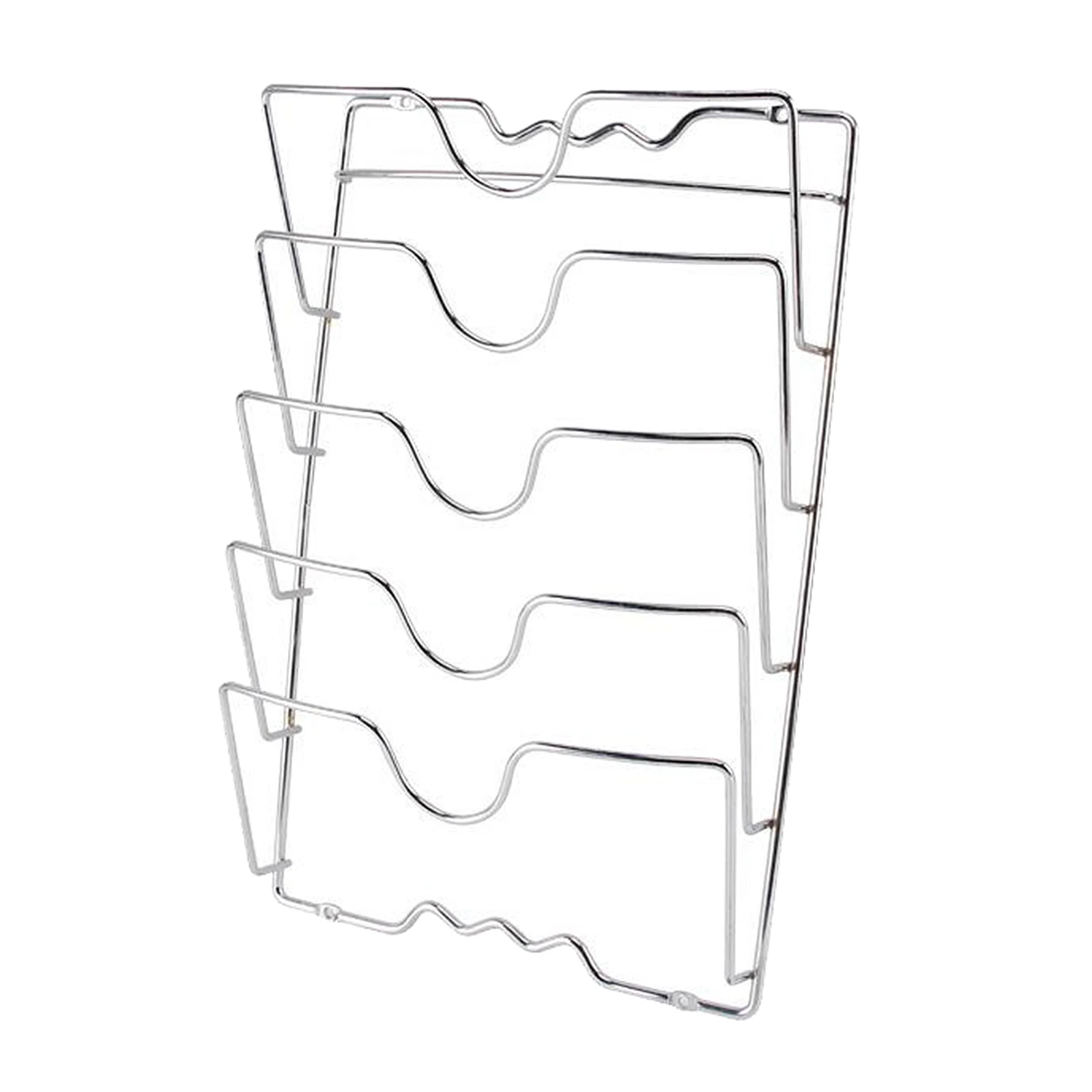 

Kitchen Wall Hanging Pot Cover Rack 5-Layer Pot Lid Storage Rack Metal Kitchen Organizer for Plates Cutting Boards Bakeware Pots
