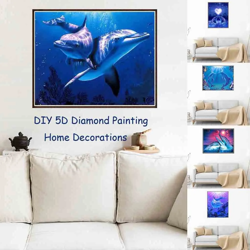 DIY новая 5D алмазная картина подводный мир 2020 Дельфин Современная гостиная