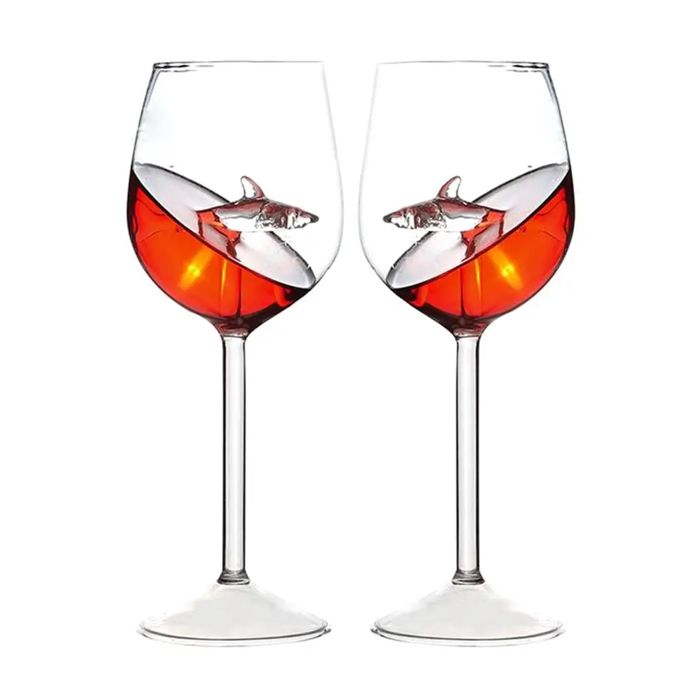 300 мл хрустальные красные бокалы в виде акулы на высоком каблуке оригинальные
