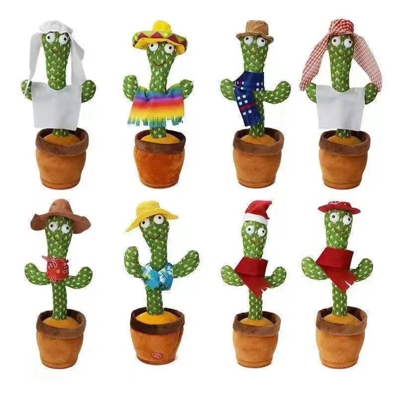 

USB Lovely Talking Toy Dancing Cactus Doll Speak Talk Sound Record Repeat Toy Kawaii Cactus Toys Children Kids Education Toy