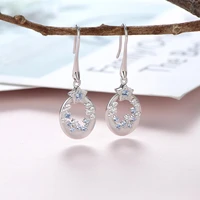 natural gemstone flower literary dangle earrings real 925 sterling silver fine jewelry earring for women