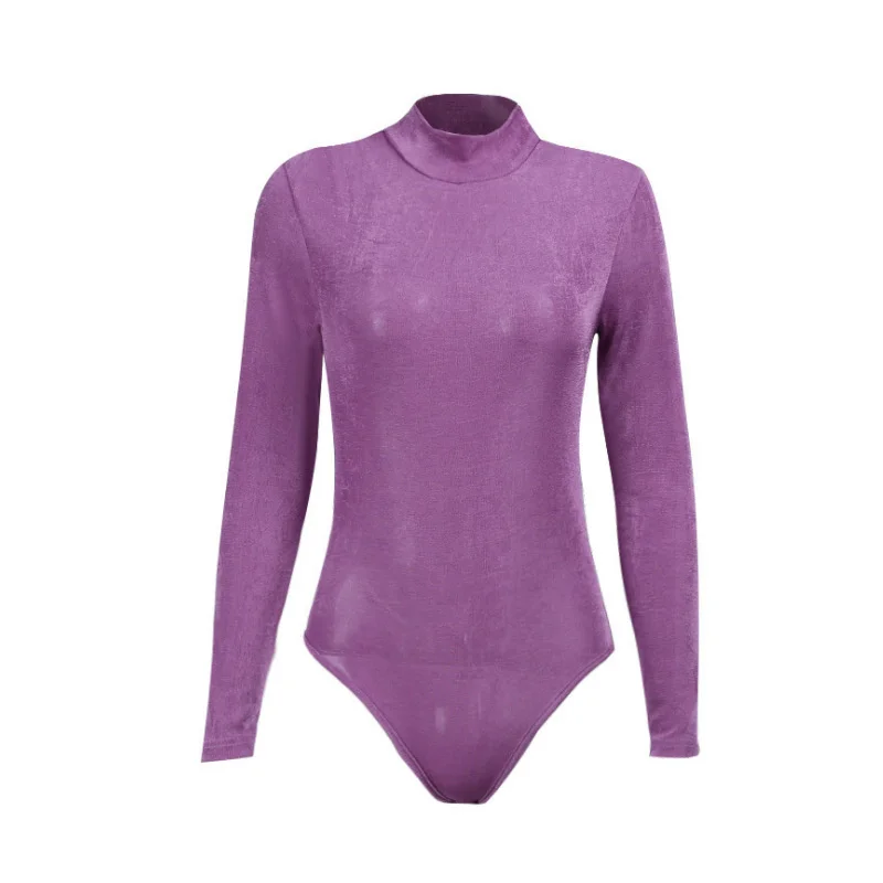 

Осенний сексуальный костюм с юбкой до локтя, комбинезон с длинным рукавом и высоким воротником, женское платье