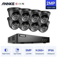 annke 8ch 1080p fhd video surveillance system h 265 5in1 5mp lite recorder 1080p outdoor weatherproof security camera cctv kits
