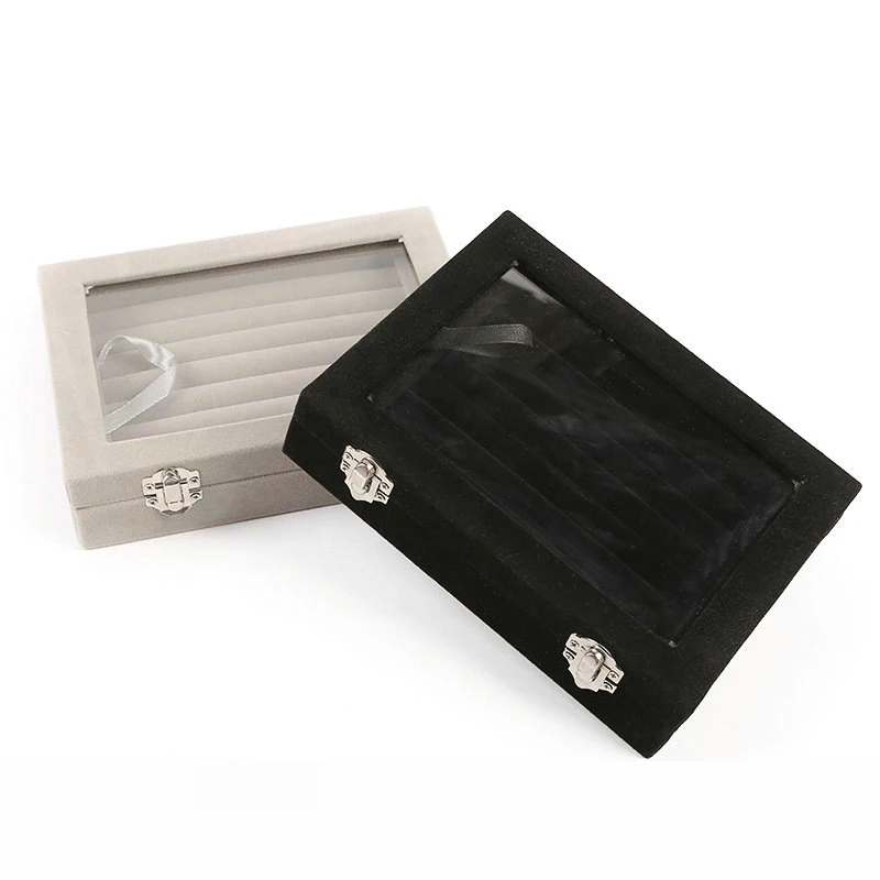 

Hot Sales Portable Velvet Jewelry Ring Fashion Jewelry Display Organizer Box Tray Holder Earring Jewelry Storage Case