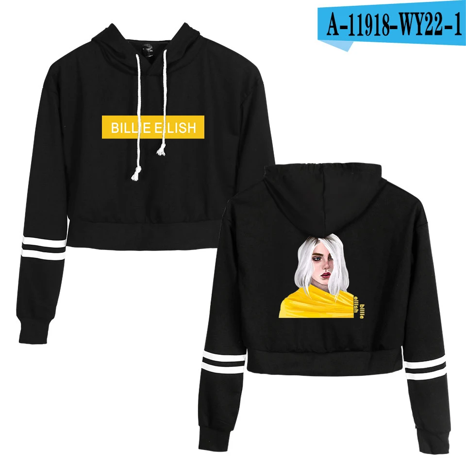 Розовый Толстовки в стиле хип-хоп Billie Eilish Kpop, укороченный топ, толстовки, женская сексуальная Весенняя Осенняя хлопковая одежда Billie Eilish, сексуальная одежда для девочек - Цвет: Розовый