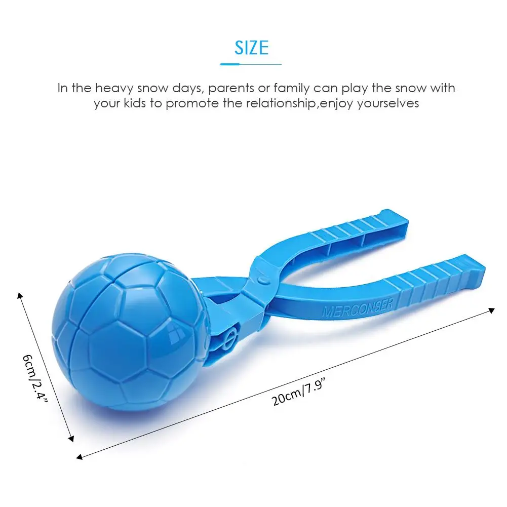 1pc Creative Plastic 3D Soccer Snowball Maker Mold Kids Winter Outdoor Sports Snow Sand Making Mould Toys Tool ramdon color images - 6