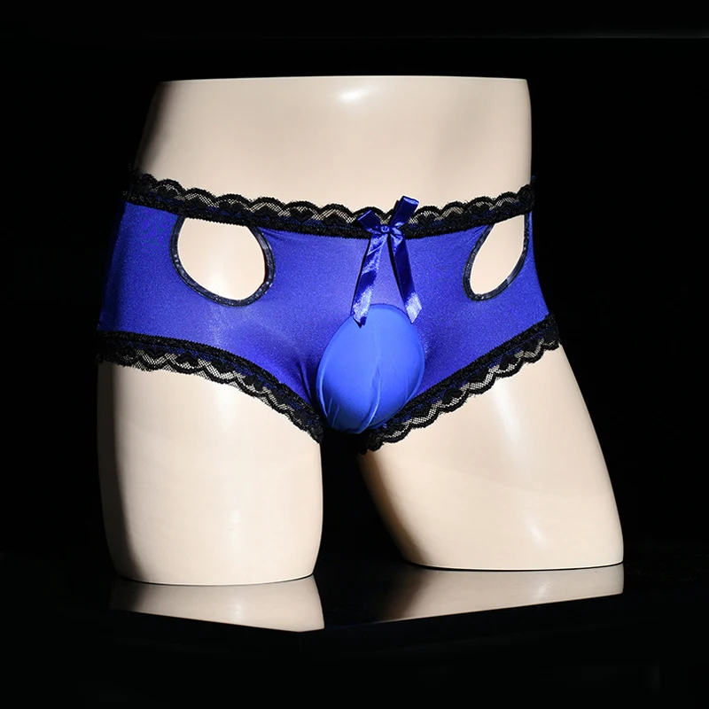 

Men's Briefs Sexy Low Rise Lace Breathable Underpants See Through Underwear Pouch Panties Male Intimates Comfortable Soft 2021