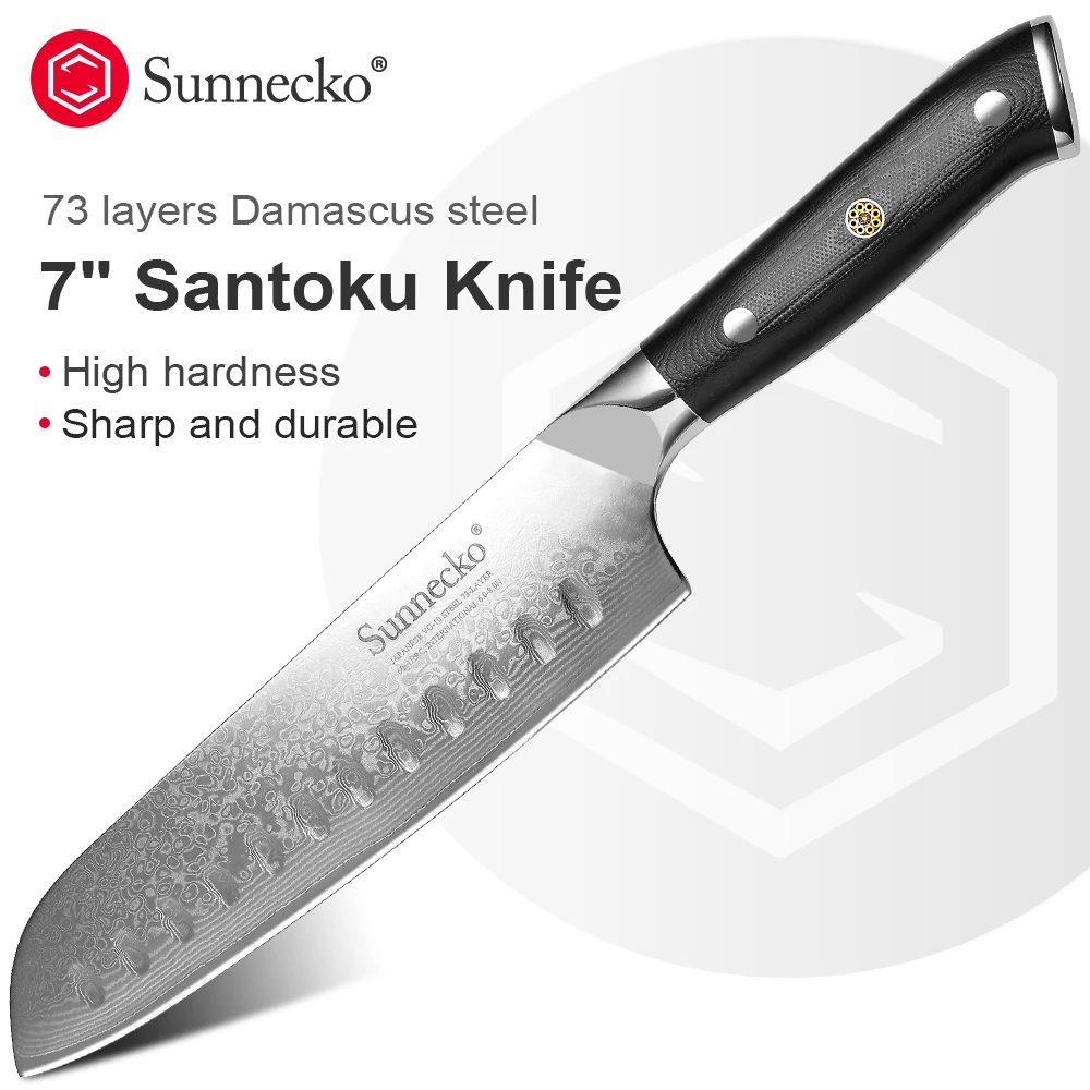 Кухонный нож Santoku Премиум SUNNECKO 7 &quot японский VG10 острое стальное лезвие ножи G10 с