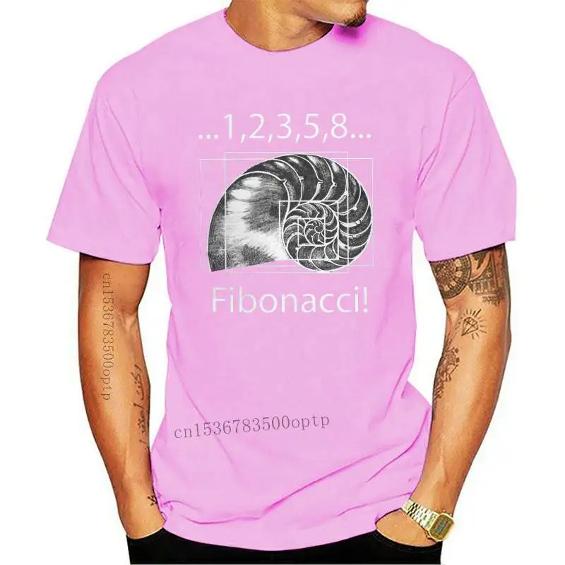 

New Men Tops T Shirt Fibonacci Sequence Amazing Tshirts Camisas Golden Ratio Math Technical Geek T Shirt Harajuku Fast Ship