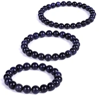 natural stone 6mm 8mm 10mm blue sandstone bead bracelet yoga chakra healing friend bracelets