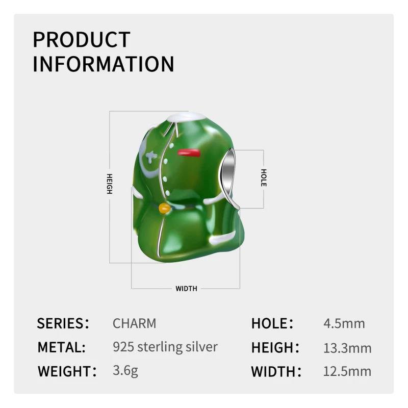 Новинка модная Серебряная военная форма зеленые эмалированные бусины Подвески