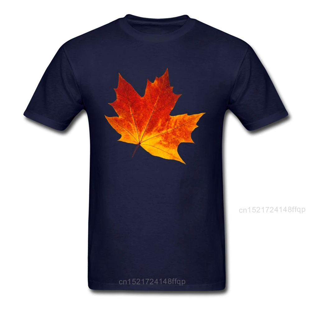 Красочные кленовый лист короткий рукав топы тройники Crewneck хлопчатобумажная