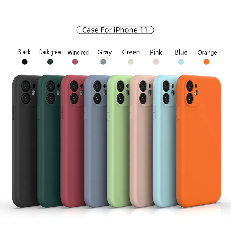 

Soft Silicone Case for iPhone 11 Pro Max Camera Protective Plain Cover for iPhone XS MAX X XR 11 7 8 Plus Candy Color Case