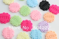 150pcs matte cookie biscuit sweets resin kitsch jewelry cabochons 20mm cameo covers deco decoden charm matte fake food