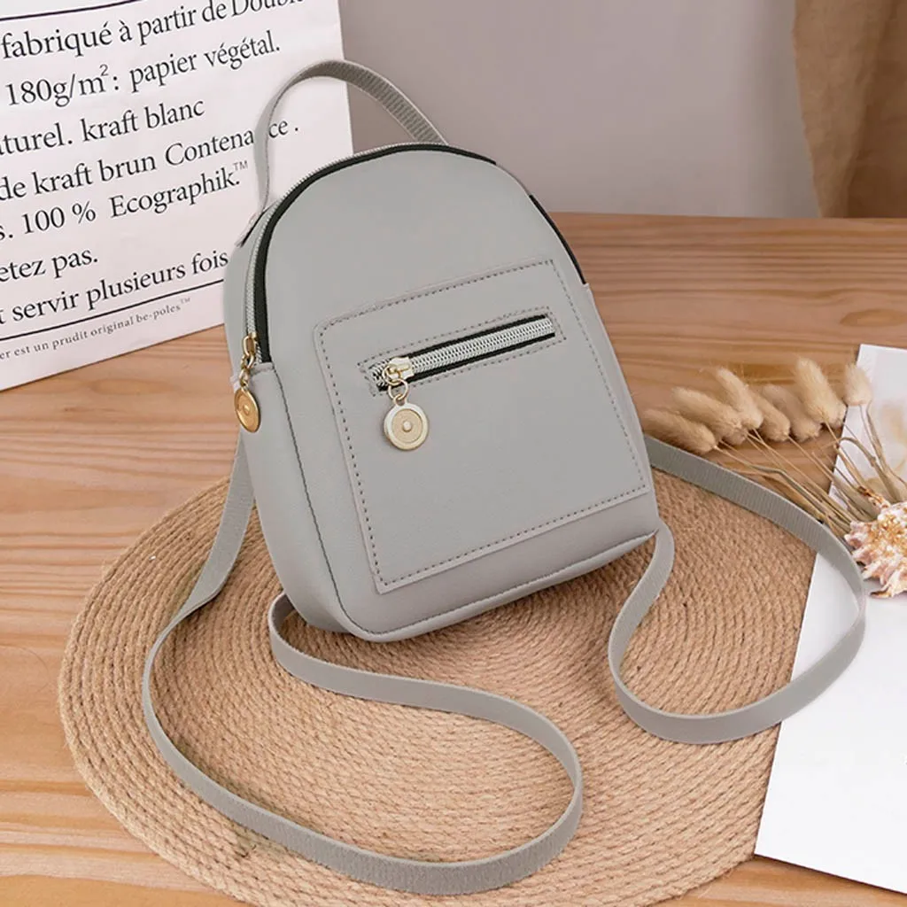Transer small Backpack Women Pu Leather School Shoulder Bag Teenager Rucksack Student Bag travel backpack women Mochilas Mujer