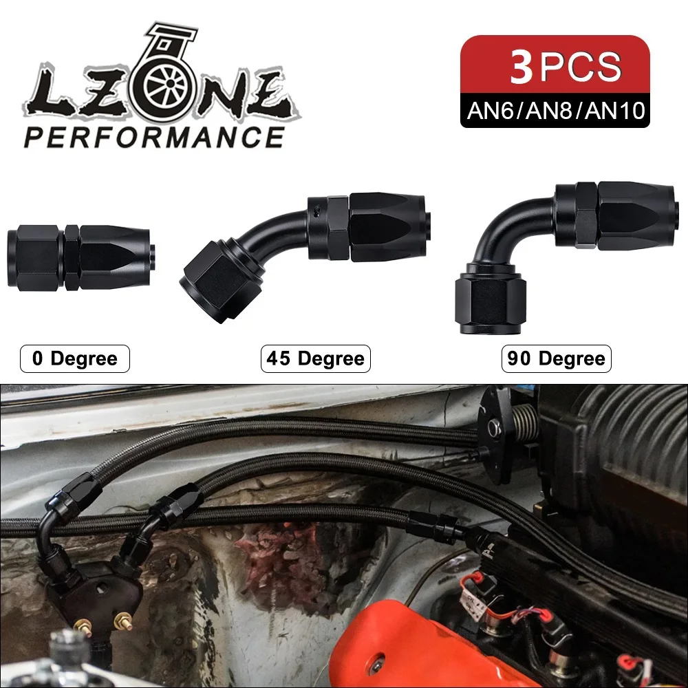 

Набор AN6 AN8 AN10 прямые 45 90 180 градусов мазута поворотный концевой фитинг шланга шланг Конец адаптер Комплект черный/синий и красный