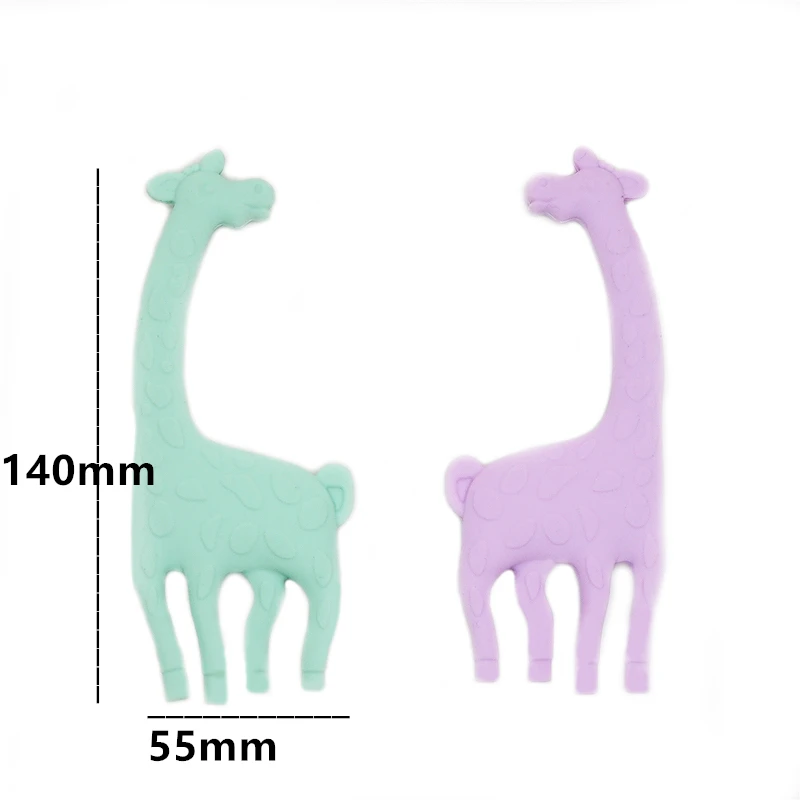 Chenkai 10PCS Silicone Giraffe Teether Baby Chewing Nursing Pendant For DIY Infant Bracelet Necklace Jewelry Sensory Toys |