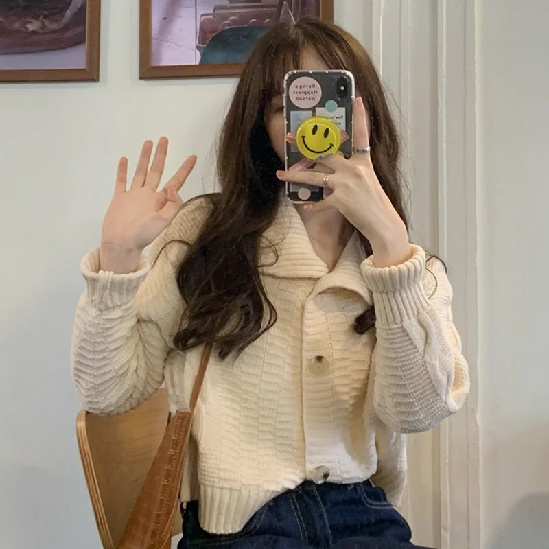 Unif Cardigan Short Sweater Coat Women's Spring 2021 New Net Red Loose Lazy Style Knitted Jum |