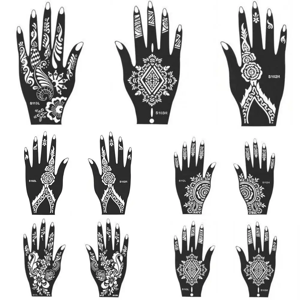 

India Henna Temporary Tattoo Stencil Kit Man Women Hand Body Art Decal Decor