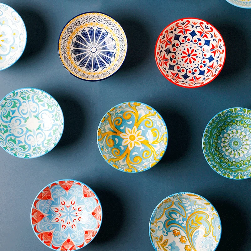 5 inch Rice Bowl European Style Ceramic Tableware Household Soup Porridge Hand-Painted Breakfast Microwave Available | Дом и сад