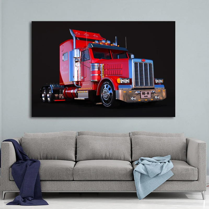 

Поворотный автомобиль, картина с большим грузовиком, Картина на холсте, постеры, настенные художественные принты для декора гостиной