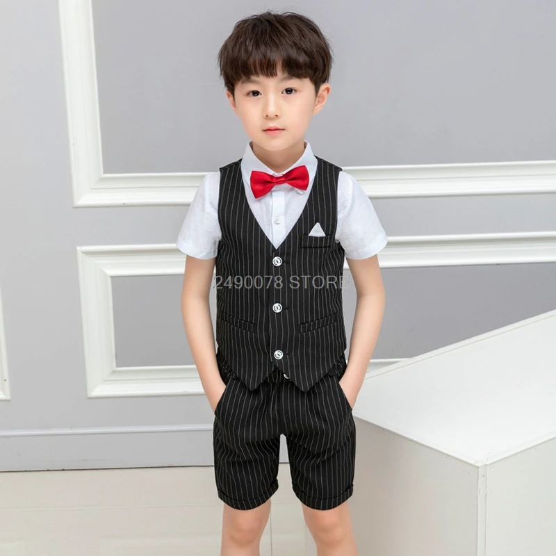 Boys Clothing Set Summer Baby Kids Prince Suit Gentleman Vest+ Pants 2pcs Boy Formal Wedding Birthday Party Costume F126 |