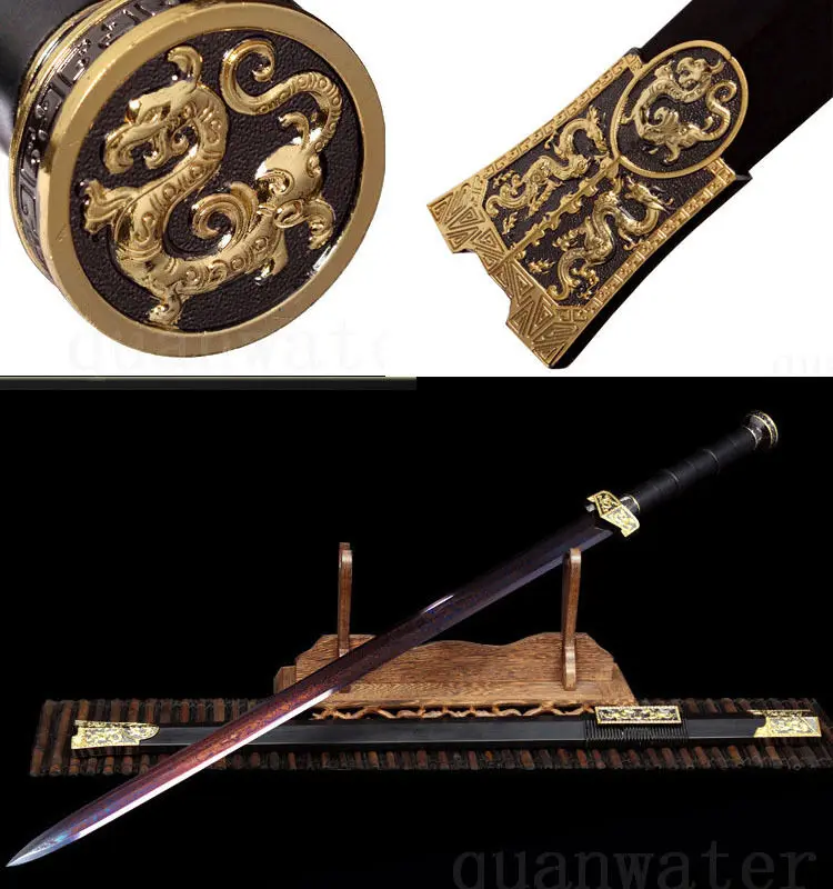 

Дамасский сложенный стальной синий лезвие ручной работы из сплава фитинги китайский длинный меч Инь