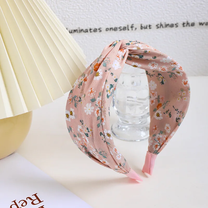 

Mori Printed Hairband Small Flower Cross Knot Headband Wholesale Hair Accessories F437