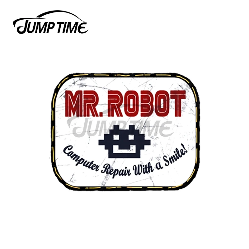 JumpTime 13x6 8 см Mr робот ремонт компьютера с улыбкой Автомобильная наклейка