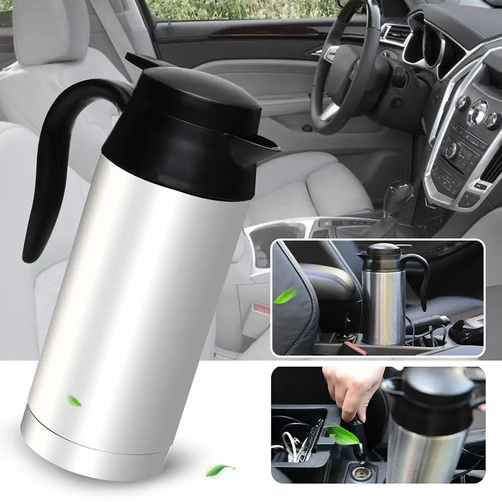 

12/24V 750ml Travel Trip Stainless Steel Car Heating Cup Kettle Hot Water Pot