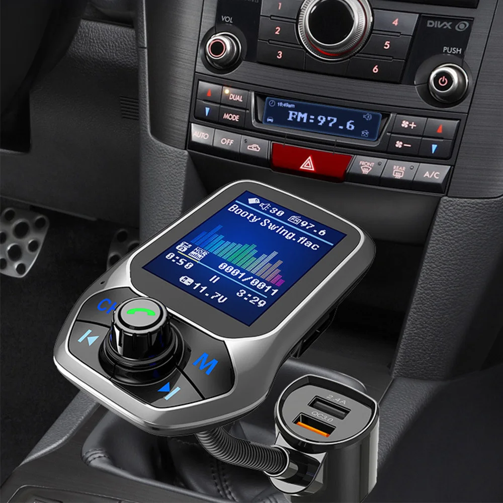 1.8" Car MP3 Music PlayerColor Display Bluetooth Kit Handsfree Set 3 USB Port QC3.0 Quick Charge FM Transmitter | Автомобили и