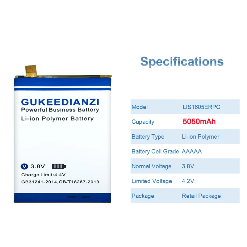 Аккумулятор GUKEEDIANZI 5050 мАч для Sony Xperia Z5P Z5 Plus Premium Dual E6883 E6853 мобильный телефон