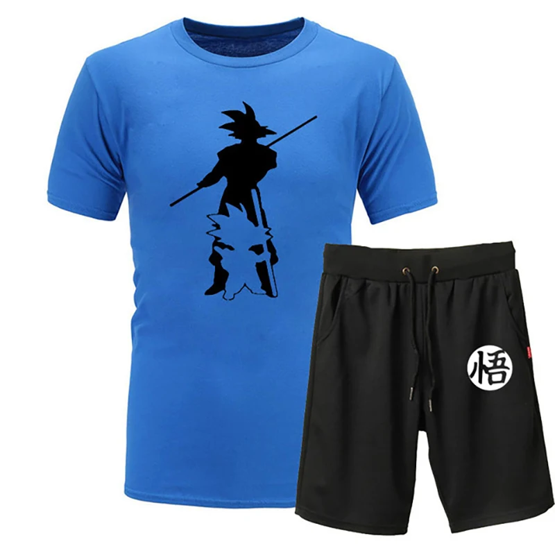 

Summer hot sale Goku printing men's suit unisex minimalist unisex casual sports quick-drying breathable T-shirt suit