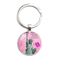 2020 fashion creative statue of liberty time glass pendant keychain men and women jewelry keychain