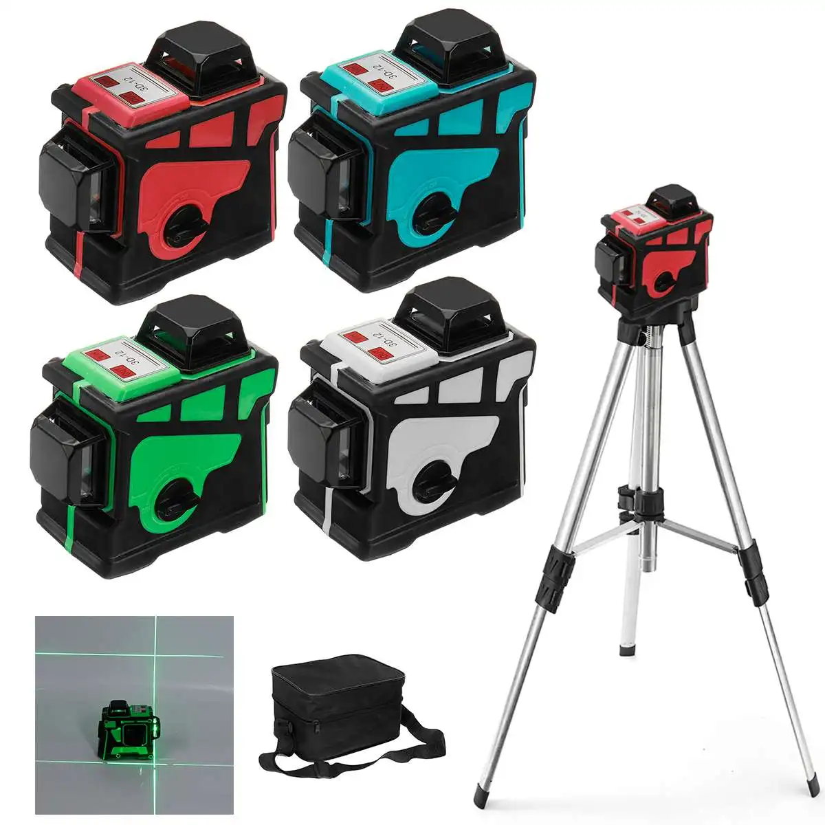 

Laser Level 12 Lines 3D Self-Leveling 360 Horizontal Vertical Cross Measure Super-Powerful Green Light Waterproof Laser Level